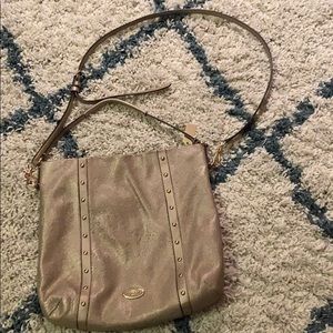 Coach gold leather crossbody/shoulder bag
